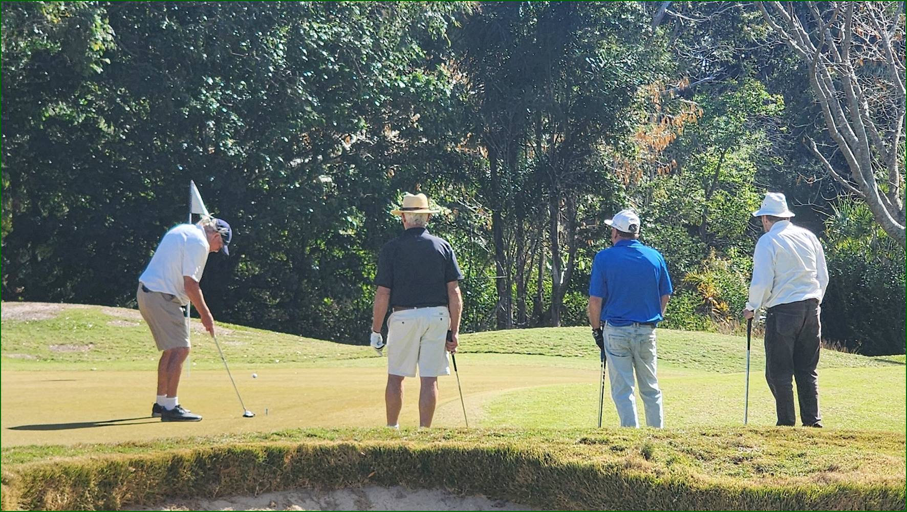 A group of men playing golf

Description automatically generated